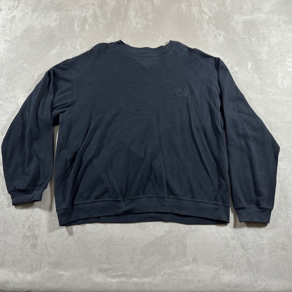 Christian Dior Sweater Mens XL Navy Blue Vintage Heavy Cotton Crest Logo